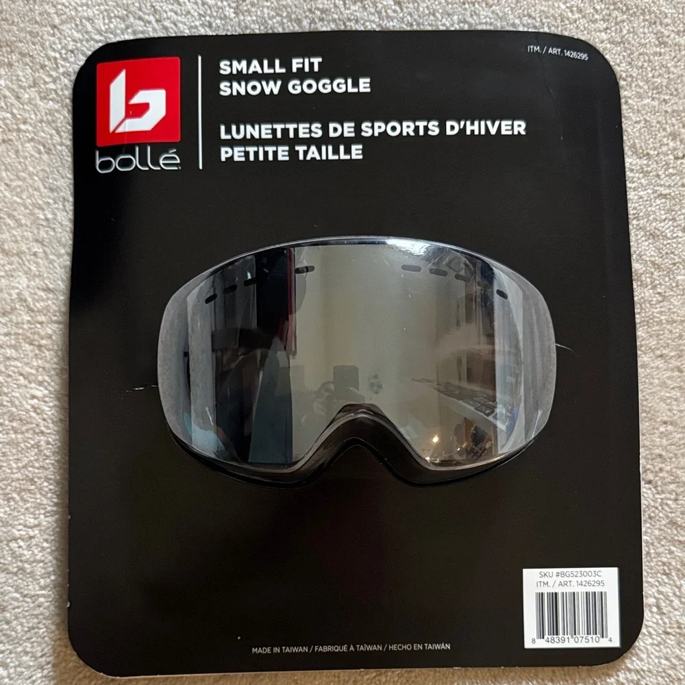 Kids Small Fit Snow Goggles — Black/Silver Lens